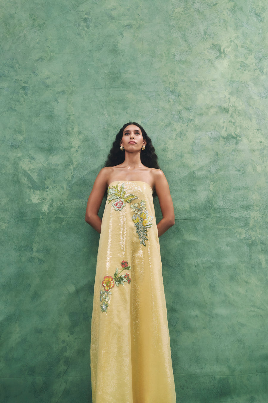 ORGANZA SEQUIN FLOWER DRESS – Dima Ayad