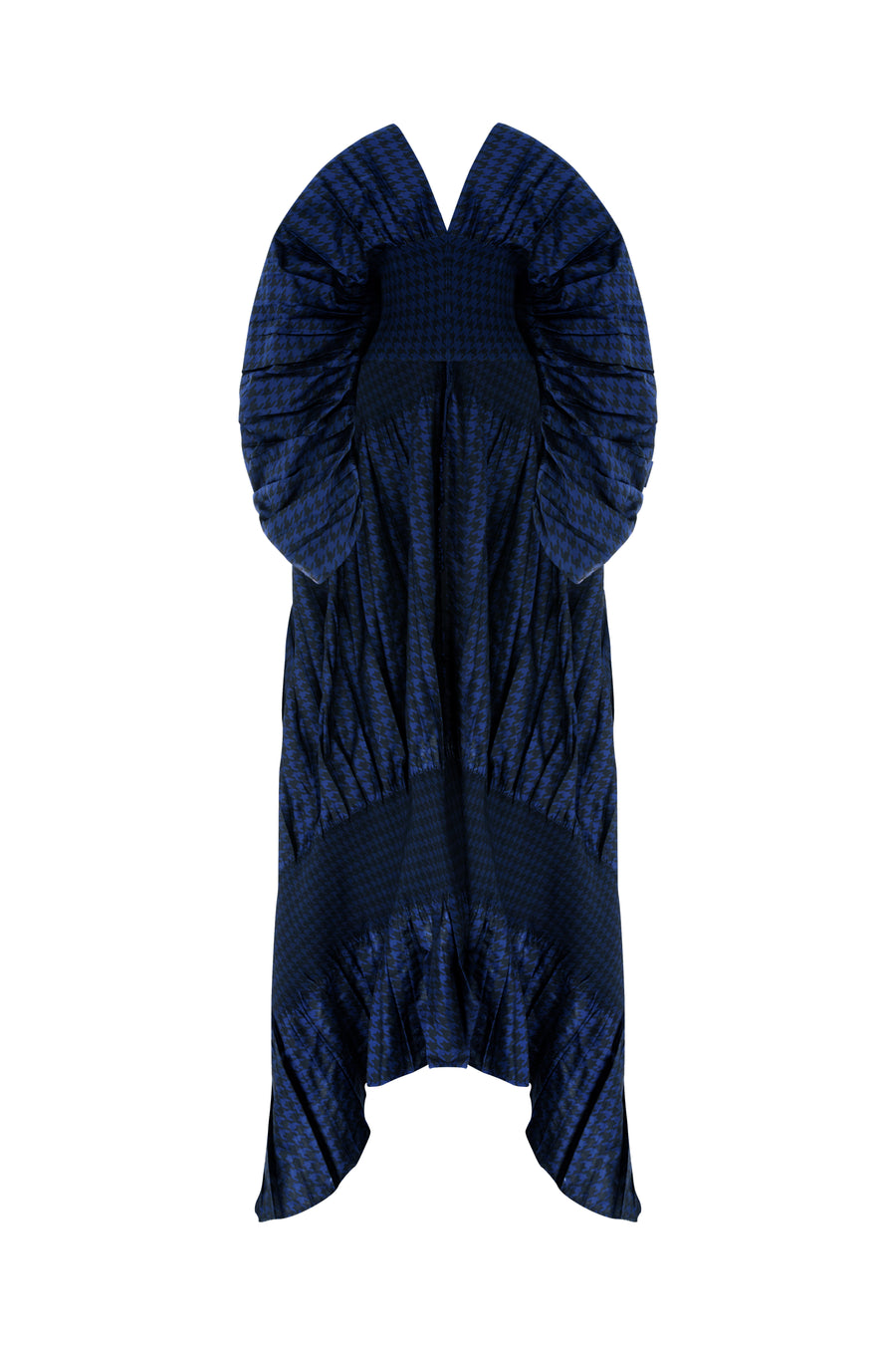 V NECK TOP WITH PUFF SLEEVES AND TAIL