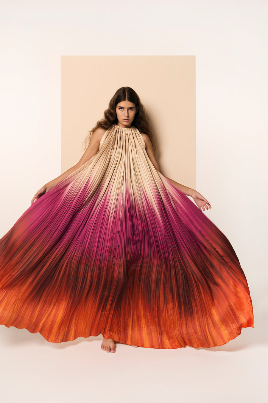 tome pleated halter dress Pleated Halter Dress