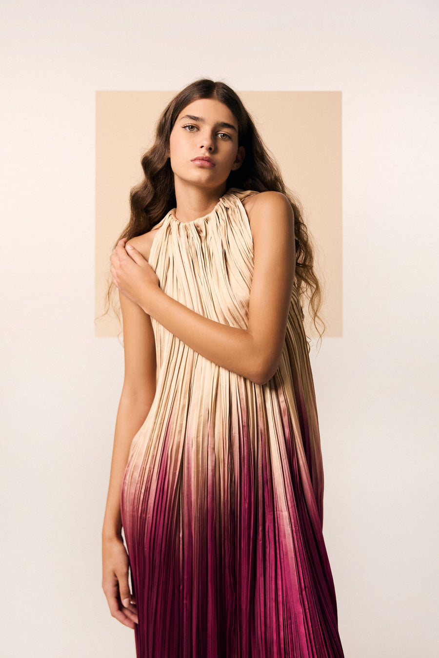 tome pleated halter dress Romy Pleated Halter Gown (Women)