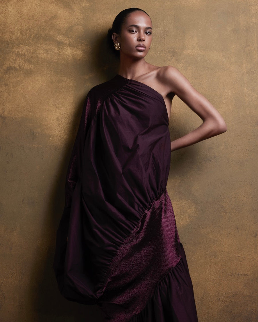 KNITTED STRETCH ONE SHOULDER DRESS