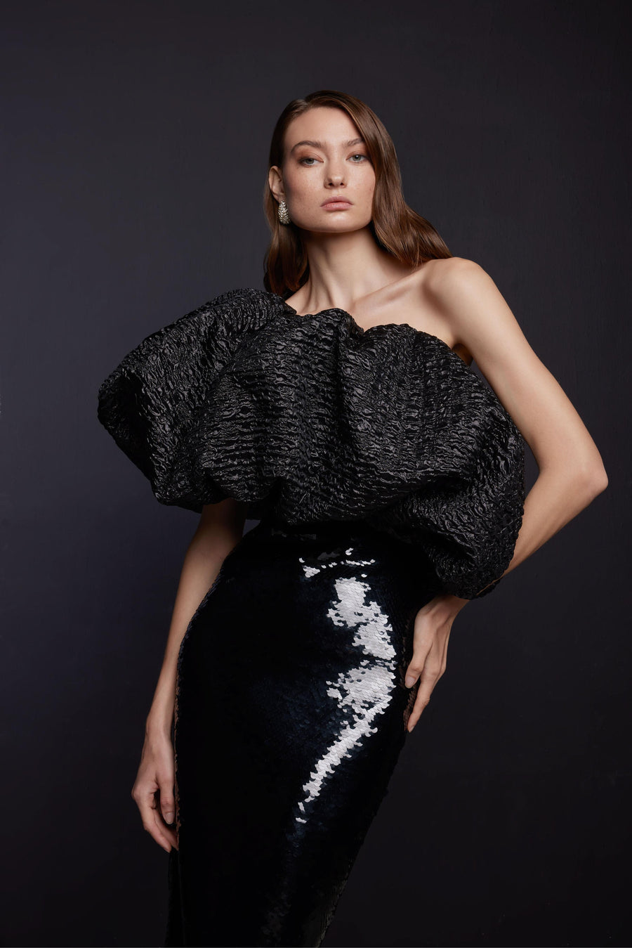 one shoulder bubble dress Patou