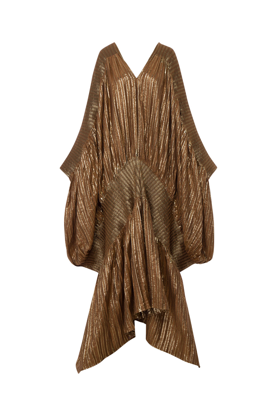 Knitted Metallic V Neck Kaftan