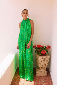 POLKA DOT GATHERED HALTER NECK DRESS – Dima Ayad