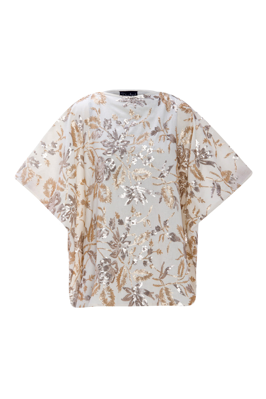 Linen Embroidered Sequin Top