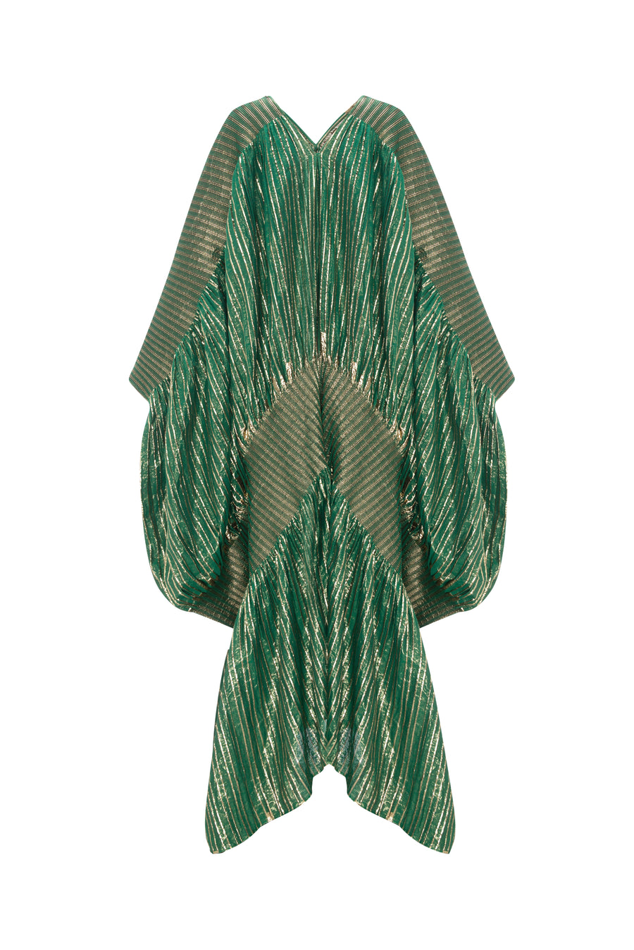 Knitted Metallic V Neck Kaftan