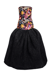 sam edelman floral embroidered & sequin strapless dress Sam Edelman Strapless Floral Appliqu Midi Dress - White/cream