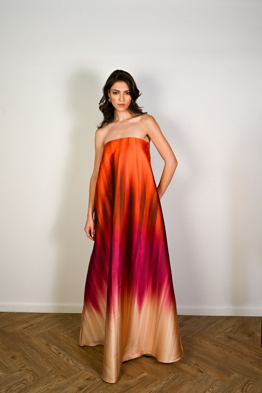 OMBRE STRAPLESS DRESS