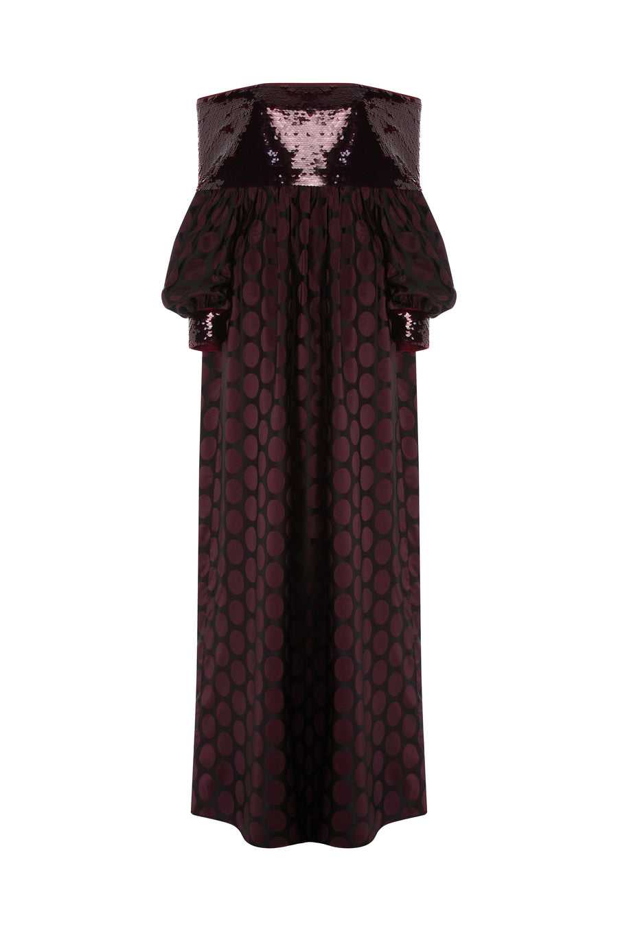 OFF SHOULDER POLKA DOT SEQUIN DRESS