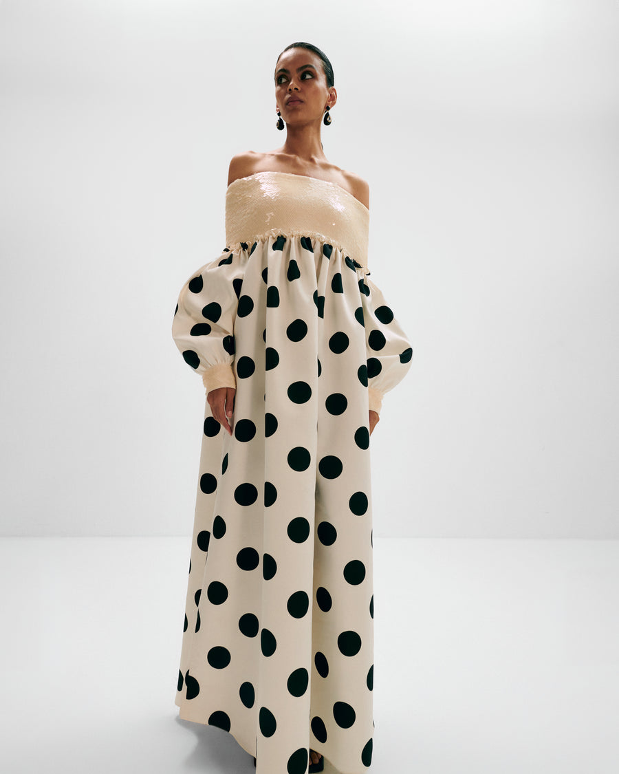 Polka Dot Off Shoulder Sequin Dress – Dima Ayad Polka Dot Off Shoulder Sequin Dress – Dima Ayad