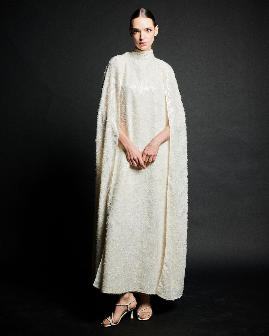sequin cape dress LUNA CAPE-SLEEVE | CULT MIA GLS Style Sequin Cape And Dress Set