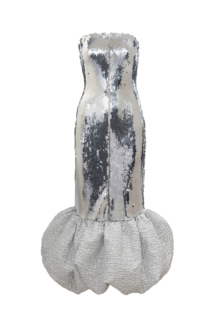 Sequin Strapless Dress with Bubble Bottom